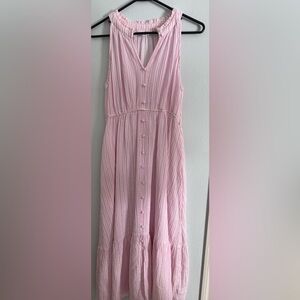 True & Co. Pink Striped Maxi Dress